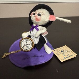 ANNALEE DOLLS 1999 NEW YEARS 7" CELEBRATE 2000 MOUSE  MWT SIGNED Vintage‎ Y2K